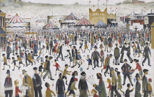 Image: L S Lowry. Lancashire Fair. Good Friday. Daisy Nook . 1946. Oil on canvas; 72 x 92 cm © The Estate of L S Lowry, 2010/courtesy of the UK Government Art Collection   