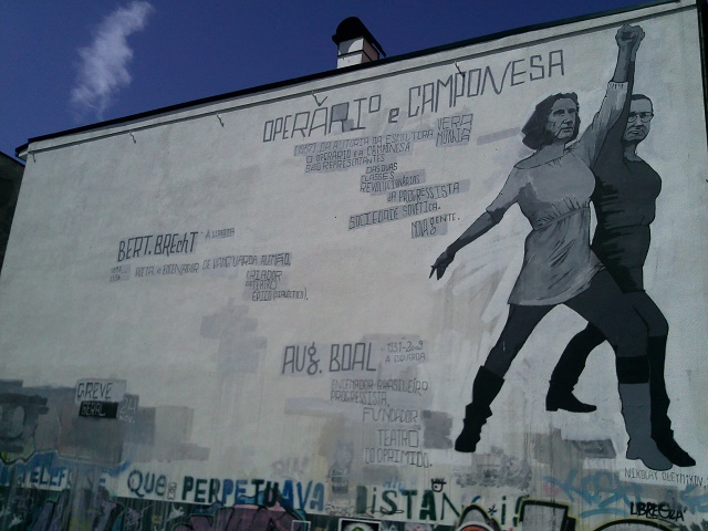 A mural homage to Boal and Brecht, Porto, Portugal. (Source: Flickr)