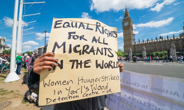 Protest in Westminster on 15 Jun 2015 against treatment of migrants at Yarl's Wood detention centre (Credit Image: © Velar Grant/ZUMA Press/Corbis)